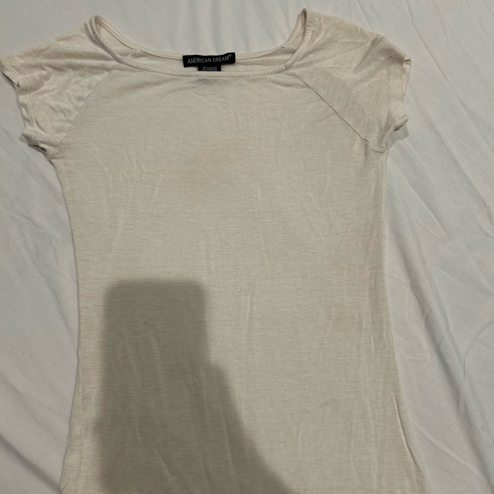 American Dream Women's Short Sleeve Cream Tee